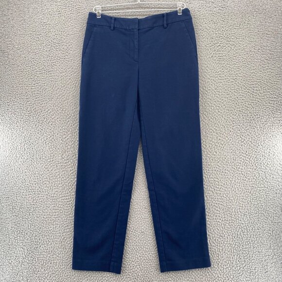 LOFT Pants Womens 4 Tall Riviera Slim Navy Stretch Ankle Tapered Leg Office Work - Picture 1 of 11
